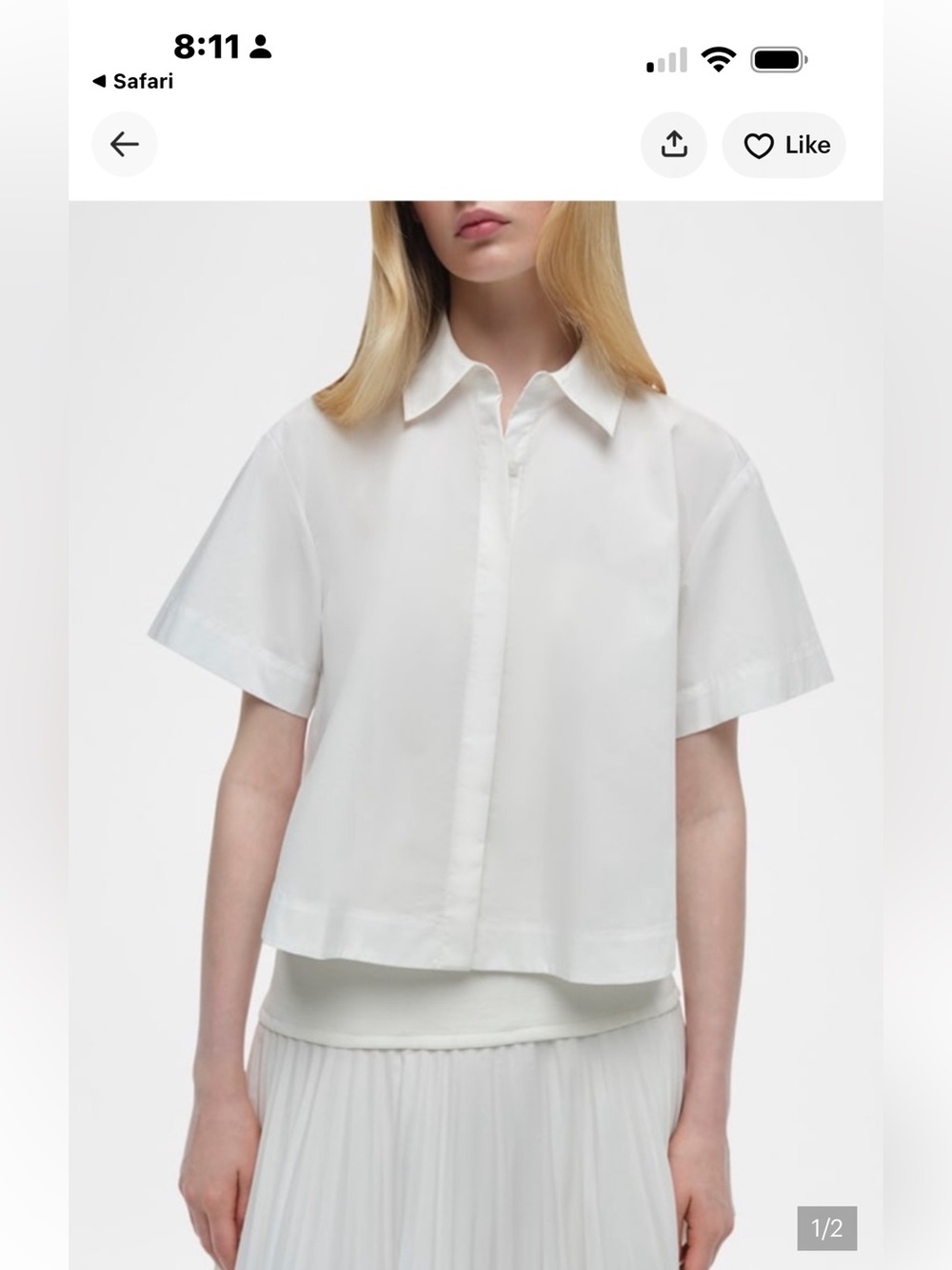 Simkai Bernie pleated back shirt